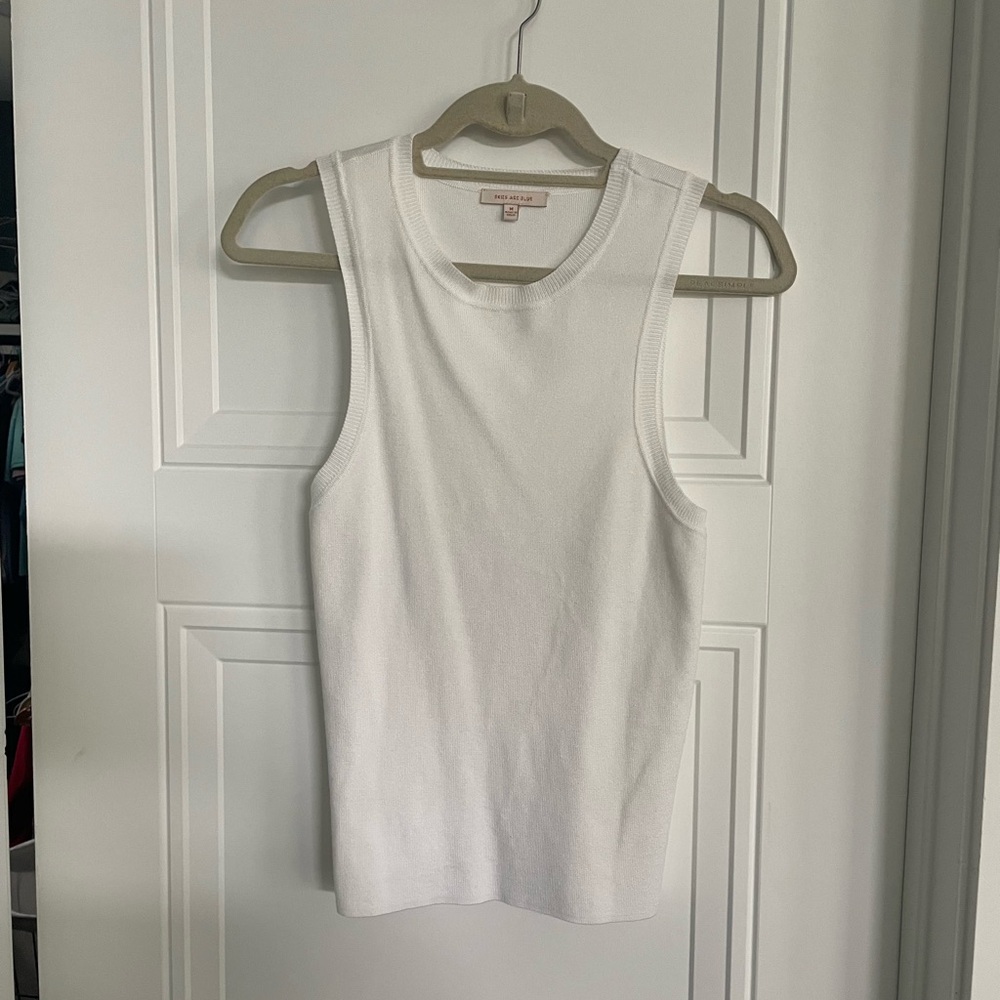 Skies are Blue White Tank size medium